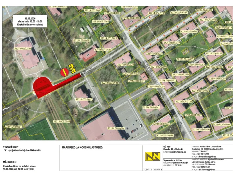 Kohtla-Järvel piiratakse Keskallee liiklust esmaspäeval