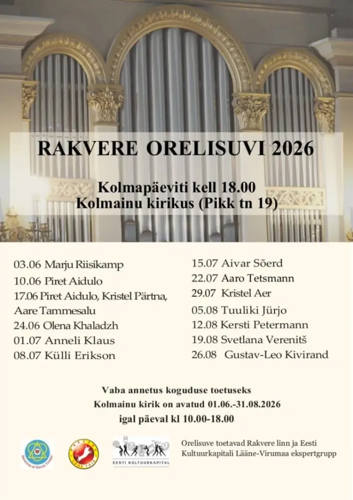 Rakveres kõlab 15. juulil Aivar Sõerdi orelipooltund