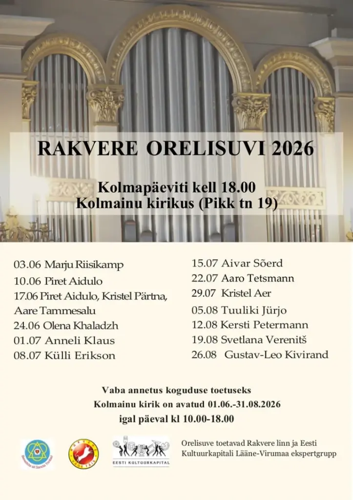 Rakveres kõlab 8. juulil vaba annetusega orelikontsert