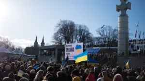 Tallinnas muutub Ukraina toetuse märk linnasüdames