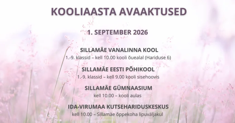 Sillamäe kooliperedele: neli tasuta avaaktust kahel ajal